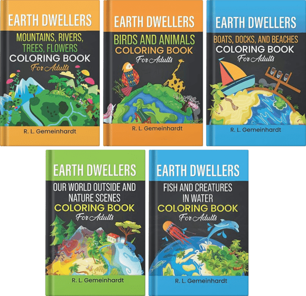 Earth Dwellers Coloring Books (Set of Five)